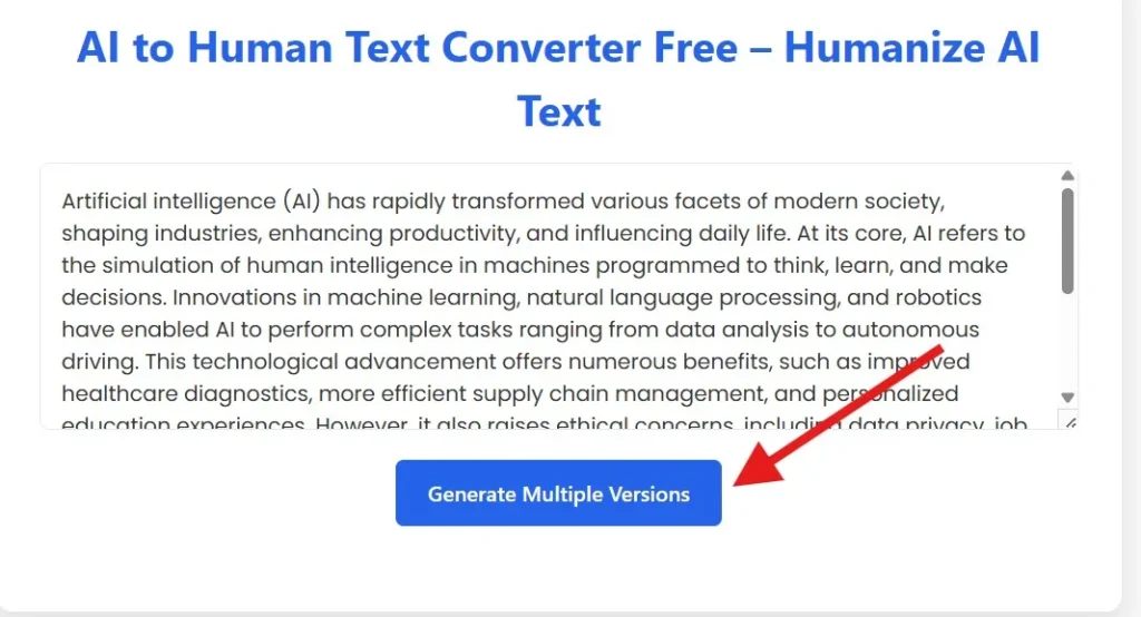 ai to human text converter free humanize ai text step 2